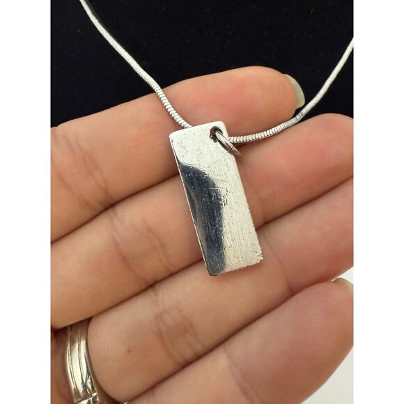 Vintage Christian Dior #2 Pendant Necklace Silver Logo Etched Pink Charm RARE - Picture 3 of 5